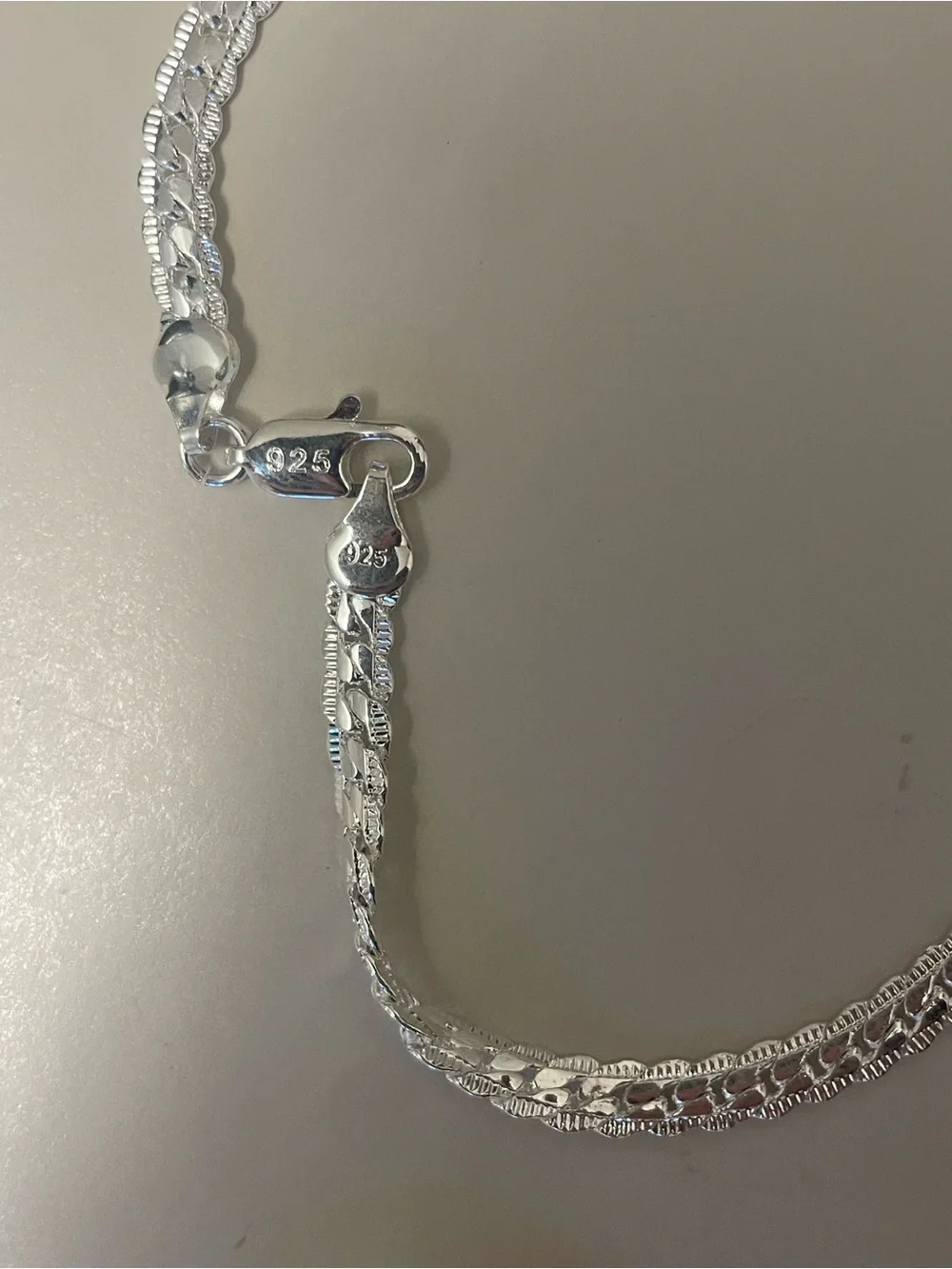 Sterling Silver Twist Rope Necklace - Silver
